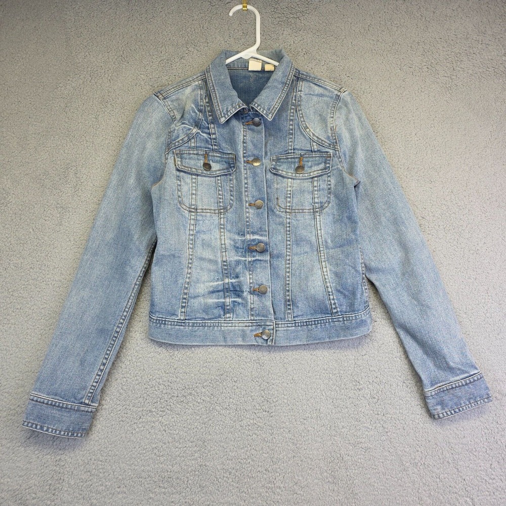 Roxy Denim Jacket Womens S Blue Light Wash Southwestern Y2K Trucker Grunge‎ Jean